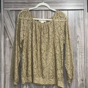 MICHAEL KORS - Lace Women’s Top in Tan - Size L